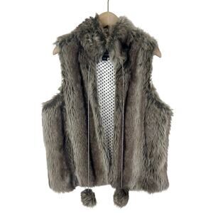 Forever 21 Brown and Tan Faux Fur Vest Size Medium